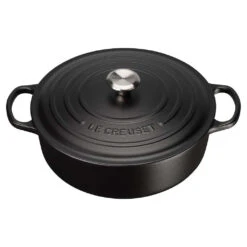 Cocotte Redonda Baja Signature Le Creuset -Le Creuset Ventas COCOTTE REDONDA BAJA NEGRA 1