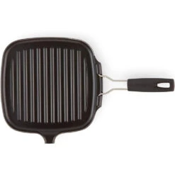 Parrilla Grill De Hierro Con Mango Desmontable Le Creuset -Le Creuset Ventas Parrilla grill cuadrada 24cm con mango abatible Le Creuset 4