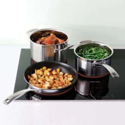 Batería De 3 Piezas Acero Inoxidable Le Creuset -Le Creuset Ventas SARTEN ACERO INOX BATERIA LE CREUSET 3