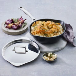 Sartén Chef Pro Con Vertedor Y Tapa Acero Le Creuset