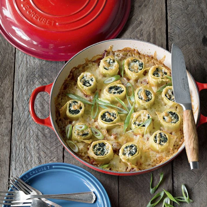 Cuchillo Santoku Con Mango De Madera De Olivo 18 Cm - Acero Damasco - Le Creuset 2 Cuchillo Santoku Con Mango De Madera De Olivo 18 Cm - Acero Damasco - Le Creuset - Imagen 2