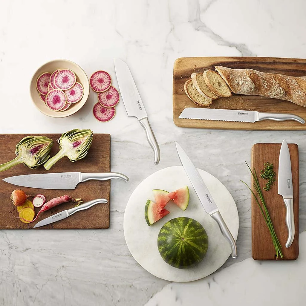 Cuchillos De Acero Damasco Con Mango De Acero Le Creuset 10 Cuchillos De Acero Damasco Con Mango De Acero Le Creuset - Imagen 10