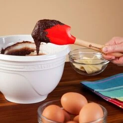 Espátula Pro Media Con Mango De Madera 32 Cm Cereza - Silicona - Le Creuset -Le Creuset Ventas espatula pro media cereza 1 silicona le creuset 1 1