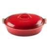 Fuente Ovalada Con Tapa 32 Cm Cereza - Cerámica De Gres - Le Creuset