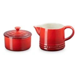 Set De Lechera Y Azucarera Cereza - Cerámica De Gres - Le Creuset