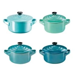 Mini Cocottes 10 Cm Metallics Azules (4) - Cerámica De Gres - Le Creuset