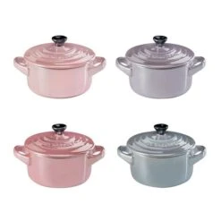 Mini Cocottes 10 Cm Metallics Rosas (4) - Cerámica De Gres - Le Creuset