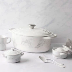 Mini Cocotte Cerámica White Marble De Le Creuset ¡Edición Limitada! -Le Creuset Ventas mini marble