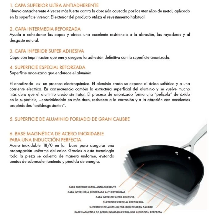 Sartén Antiadherente TNS PRO Baja 30 Cm - Aluminio Forjado - Le Creuset 8 Sartén Antiadherente TNS PRO Baja 30 Cm - Aluminio Forjado - Le Creuset - Imagen 8