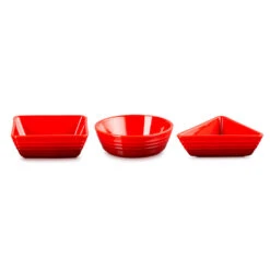 Conjunto De 3 Platos Para Aperitivos Le Creuset -Le Creuset Ventas set platos rojo